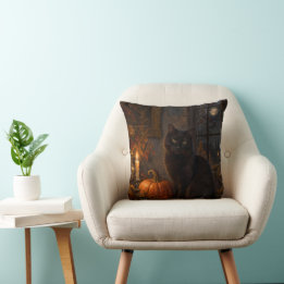 Gothic Black Cat Halloween-Wurfkissen Kissen