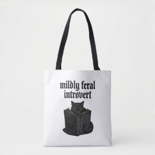 Gothic Black Cat Introvert liest Buch Feral Ästhet