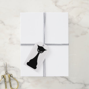 Gothic-Black-Cat-Silhouette-Geschenkanhänger Geschenkanhänger