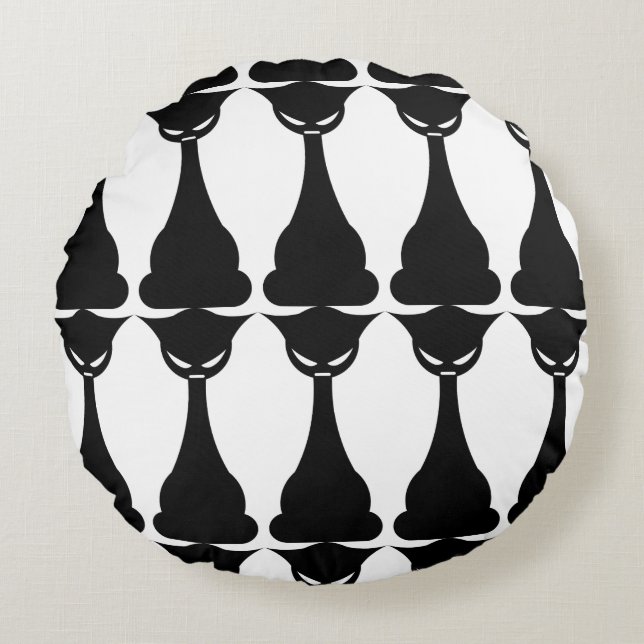 Gothic Black Cat Silhouette Kissen (Vorderseite)