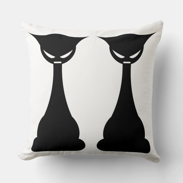 Gothic Black Cat Silhouette Kissen (Vorderseite)