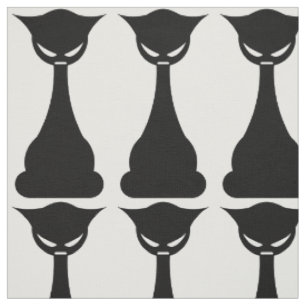 Gothic Black Cat Silhouette Stoff