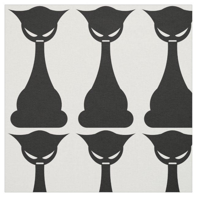 Gothic Black Cat Silhouette Stoff (Muster)