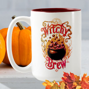 Gothic Black Cauldron Halloween Kaffee Hexenbrauen Zweifarbige Tasse
