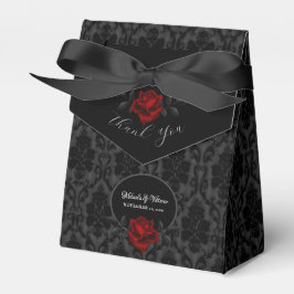 Gothic Black Damast Rosenhochzeit Geschenkschachtel