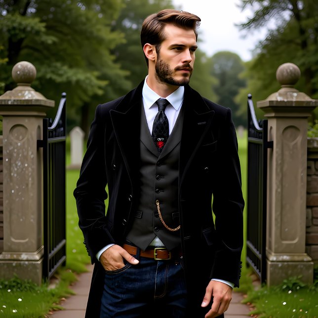 Gothic Black Damast Rosenhochzeit Krawatte (Von Creator hochgeladen)