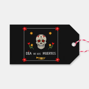 Gothic Black Dia de los Muertos Sugar Skull Blume Geschenkanhänger
