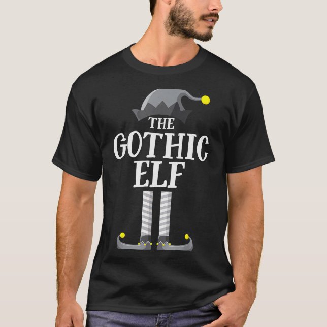 Gothic Black Elf Matching Family Group Christmas P T-Shirt (Vorderseite)