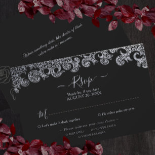 Gothic Black Floral Junggeselinnen-Abschied RSVP Karte