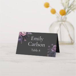 Gothic Black Floral Wedding Place Cards Platzkarte