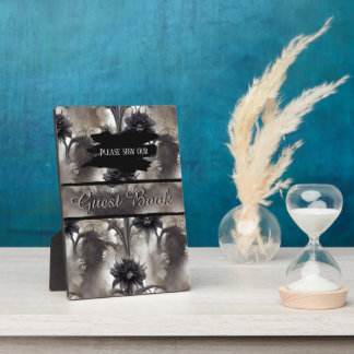 Gothic Black Floral Wedding Table Fotoplatte