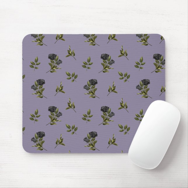 Gothic Black Flower Muster Mousepad (Mit Mouse)