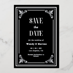 Gothic Black Frame Dunkle Ästhetik Silver Real Folieneinladung