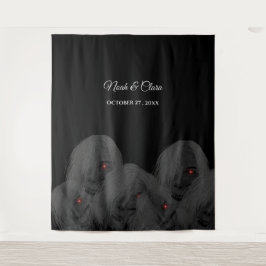 Gothic Black Ghosts - Dark Moody Halloween Wandteppich
