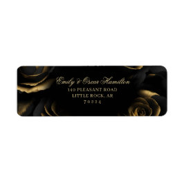 Gothic Black & Gold Rose Moody Rücksendeadresse