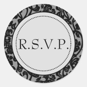 Gothic Black & Gray Geblüht Umschlag Aufkleber