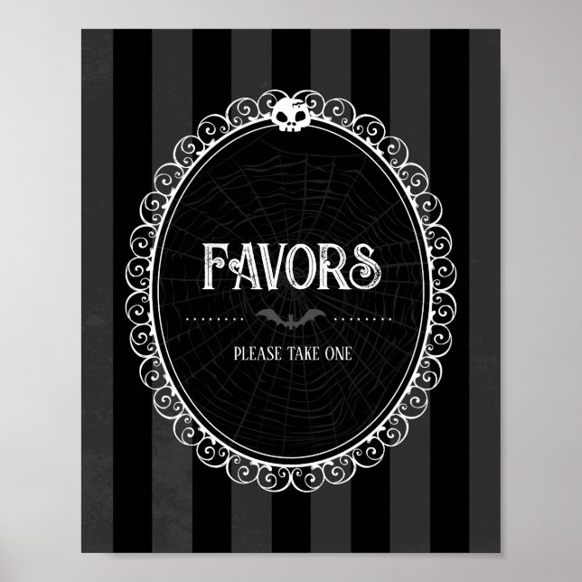 Gothic Black & Gray Skull Gastgeschenk Sign Poster (Vorne)