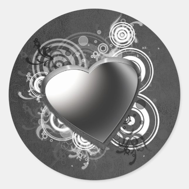 Gothic Black Heart Sticker (Vorderseite)