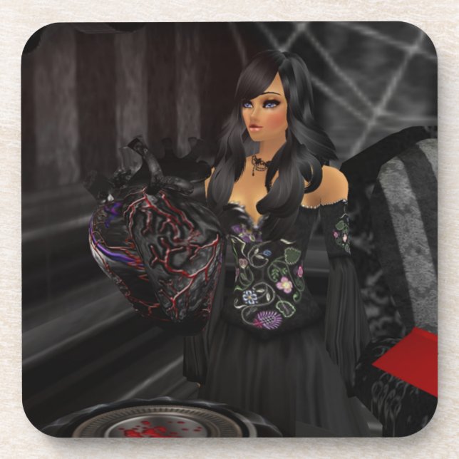 Gothic Black Heart Untersetzer (Vorderseite)