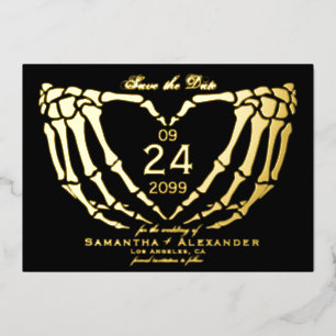 Gothic Black Hochzeit Save the Date Bis zum Tod Folieneinladung