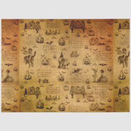 Gothic Black Orange Crow Decoupage Seidenpapier