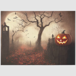 Gothic Black Orange Pumpkin Decoupage Seidenpapier