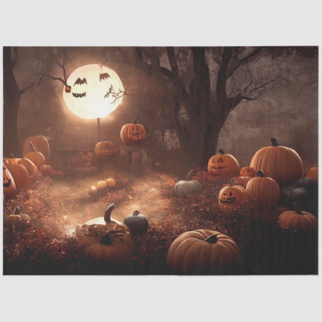 Gothic Black Orange Pumpkin Decoupage Seidenpapier (Vorderseite)