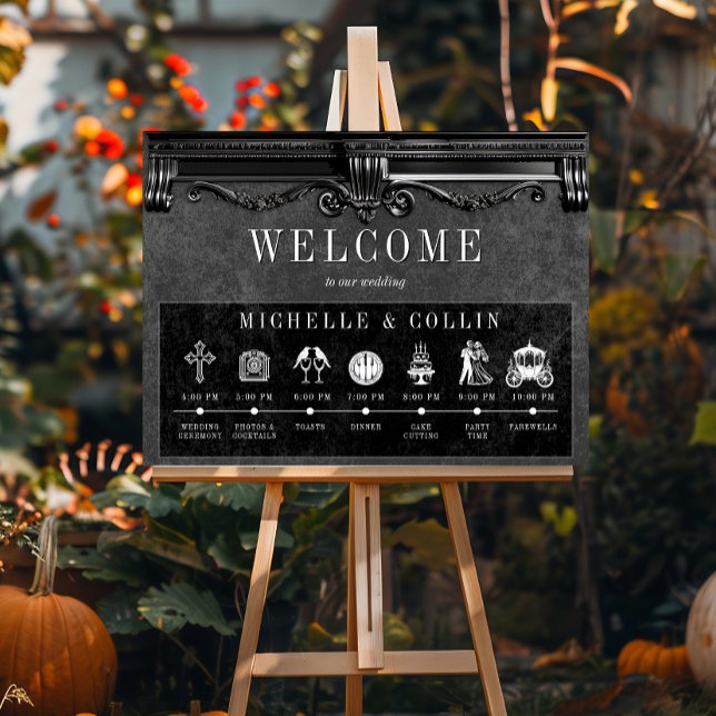Gothic Black Order of Events Wedding Poster (Von Creator hochgeladen)