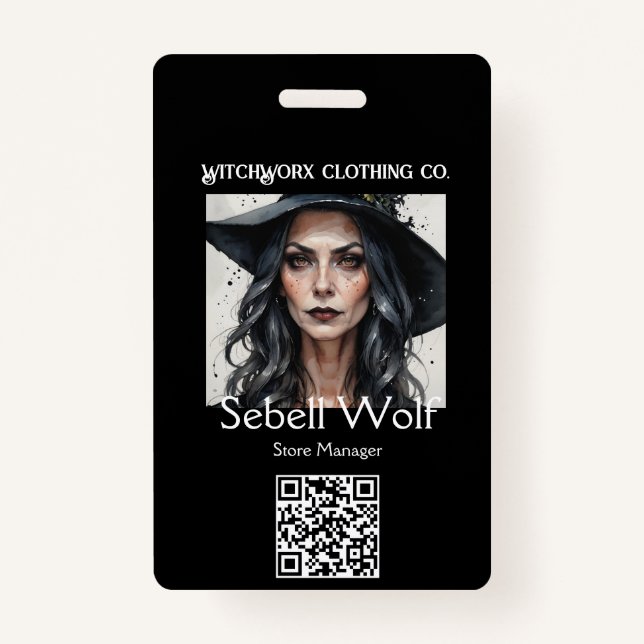 Gothic Black Pentagramm Employee Abzeichen Ausweis (Vorderseite)