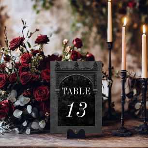 Gothic Black Raven & Black Arch Hochzeit Tischnummer