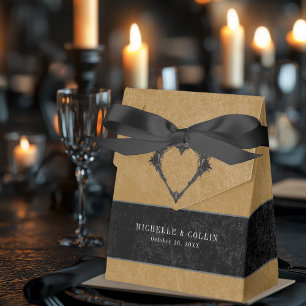 Gothic Black Raven & Black Rose Gold Wedding Geschenkschachtel