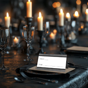 Gothic Black Raven & Black Rose Hochzeit Platzkarte