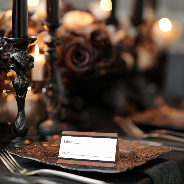 Gothic Black Raven & Black Rose Rust Wedding Platzkarte (Von Creator hochgeladen)