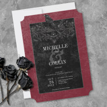 Gothic Black Raven & Black Roses Wein Hochzeit