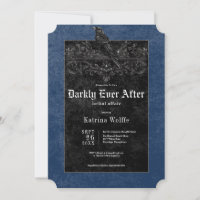 Gothic Black Raven & Roses Blue Brautparty