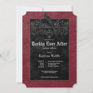 Gothic Black Raven & Roses Wein-Junggesellinnenabs Einladung