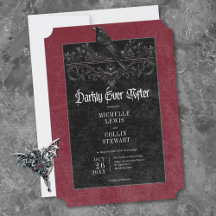 Gothic Black Raven Wein Dunkel Für Immer Hochzeit