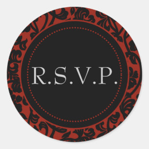 Gothic Black & Red Geblüht Umschlag Aufkleber