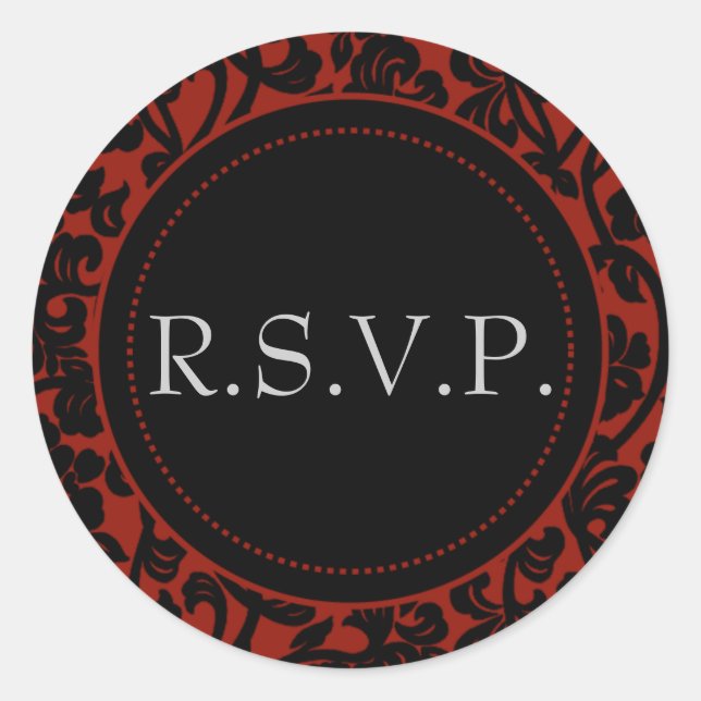 Gothic Black & Red Geblüht Umschlag Aufkleber (Vorderseite)