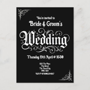 Gothic Black Rock Metal Wedding Personalisierte Na Feiertagspostkarte