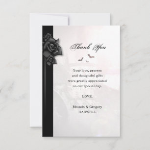Gothic Black Rose Bats Matching 3,5x5 Karte