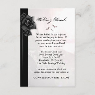 Gothic Black Rose Bats Matching Wedding Details Einladung