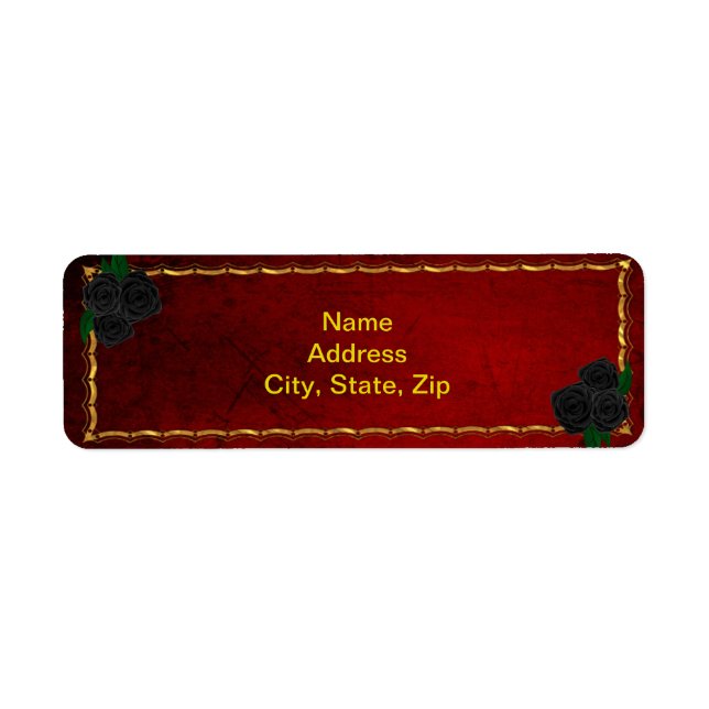 Gothic Black Rose Blood Red Wedding Address (Vorne)