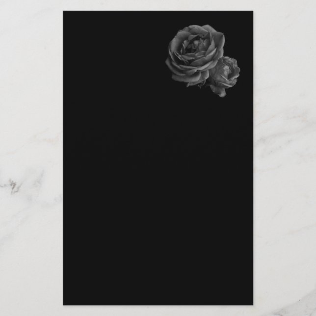 Gothic Black Rose Briefpapier (Vorderseite)