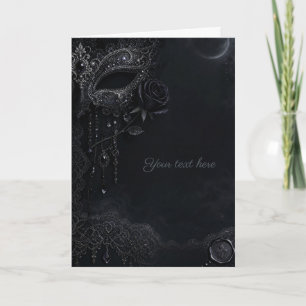 Gothic Black Rose Maskenball-Einladung Karte
