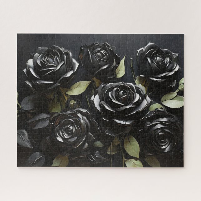 Gothic Black Rose Puzzle (Horizontal)