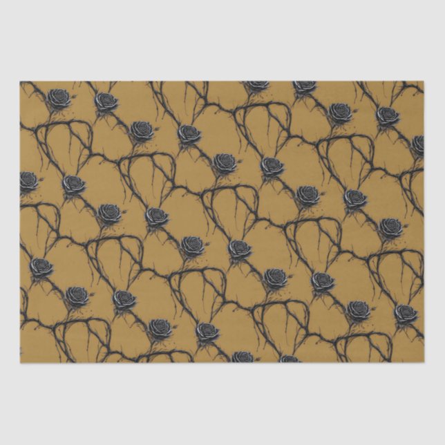 Gothic Black Rose Speedpaint Muster Seidenpapier (Vorderseite)