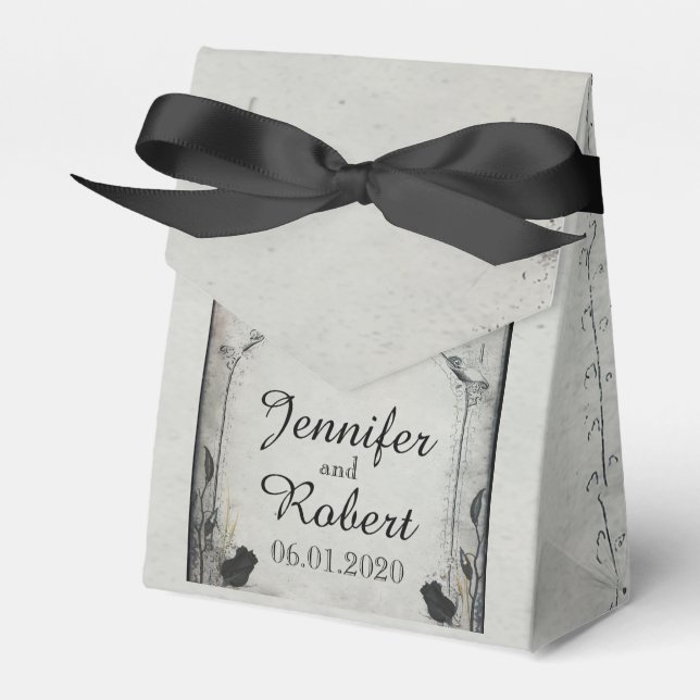 Gothic Black Rose Trellis Gastgeschenk Hochzeit Bo Geschenkschachtel (Vorderseite)