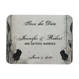 Gothic Black Rose Trellis Save the Date Magnet