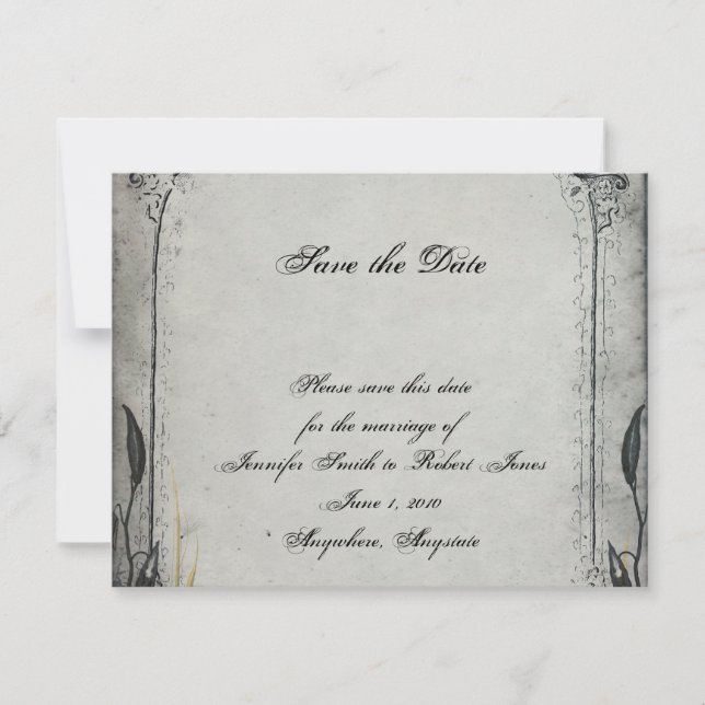 Gothic Black Rose Trellis Wedding Save the Date (Vorderseite)